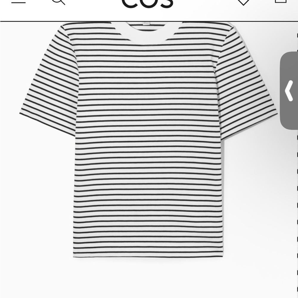 COS Black and White Striped T-Shirt